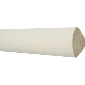 Weißer Viertelstab aus Hartschaum, 15 mm, Länge 2500 mm. Ideal als Wandabschlussleiste.