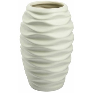 Vase décoratif en céramique Lips blanc, hauteur 20 cm.