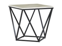 Table d'appoint Beliani Malibu Beige Noir (HxlxP) 50 x 50 x 50 cm