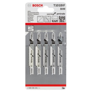 Lame per seghetto alternativo Bosch T 101 BIF Special for Laminate, confezione da 5.