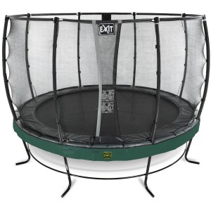 Trampolino verde EXIT Elegant Premium D427cm con rete di sicurezza.