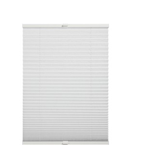Store plissé blanc Schöner Wohnen Milla, 60x130 cm, pour fenêtres, opaque et translucide.