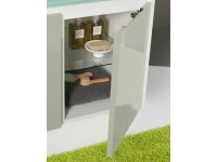 Seitenschrank Soft rechts lackiert Weiss / Grau (HxBxT) 50 x 36 x 45,5 cm