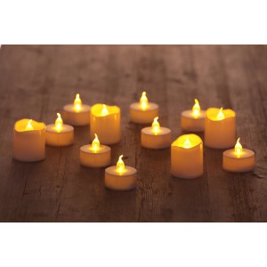 LED-Teelichter/-Votivkerzen Nele Weiss 12er-Set