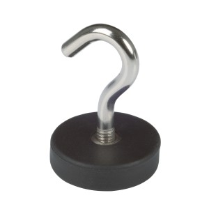 Fix-o-moll Gancio magnetico al neodimio, gommato, 33mm, argento, set da 2. Utile in casa per appendere.