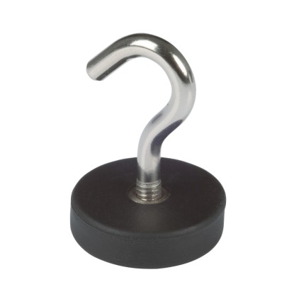 Fix-o-moll Magnethaken Neodym gummiert Silber 33 mm x Ø 22 mm / 2 Stk.