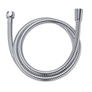 Tubo doccia metallico cromato Diaqua, 150 cm, flessibile e antitorsione.