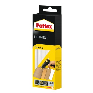 Pattex Colla a caldo Hot Sticks Trasparenti confezione da 200g, adatta per pistole per colla a caldo.