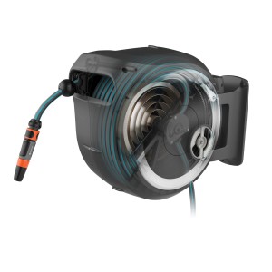 Gardena Avvolgitubo a muro XL 35 m con tubo da giardino e lancia Comfort.