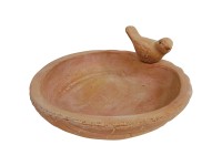 Vogeltränke Rund mit Vogelfigur Natur (HxBxT) 10 x 31 x 26 cm Vogeltränke Rund mit Vogelfigur Natur (HxBxT) 10 x 31 x 26 cm