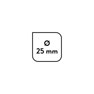 Simbolo per supporto doccia con Ø 25 mm, adatto per accessori doccia.