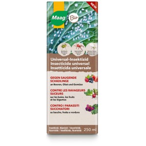 Maag Insetticida Universale 250ml: Concentrato contro i parassiti su bacche, frutta, verdura e piante ornamentali.