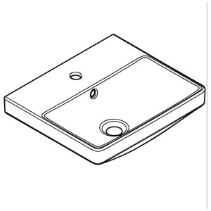 Lavabo Grohe Euro Keramik, 45 cm, bianco, con foro rubinetto e troppopieno per bagno ospiti.