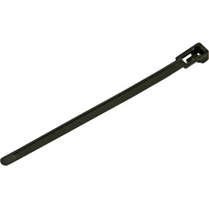 Serre-câble OBI noir réutilisable, 150 mm de long, pour regrouper les câbles.