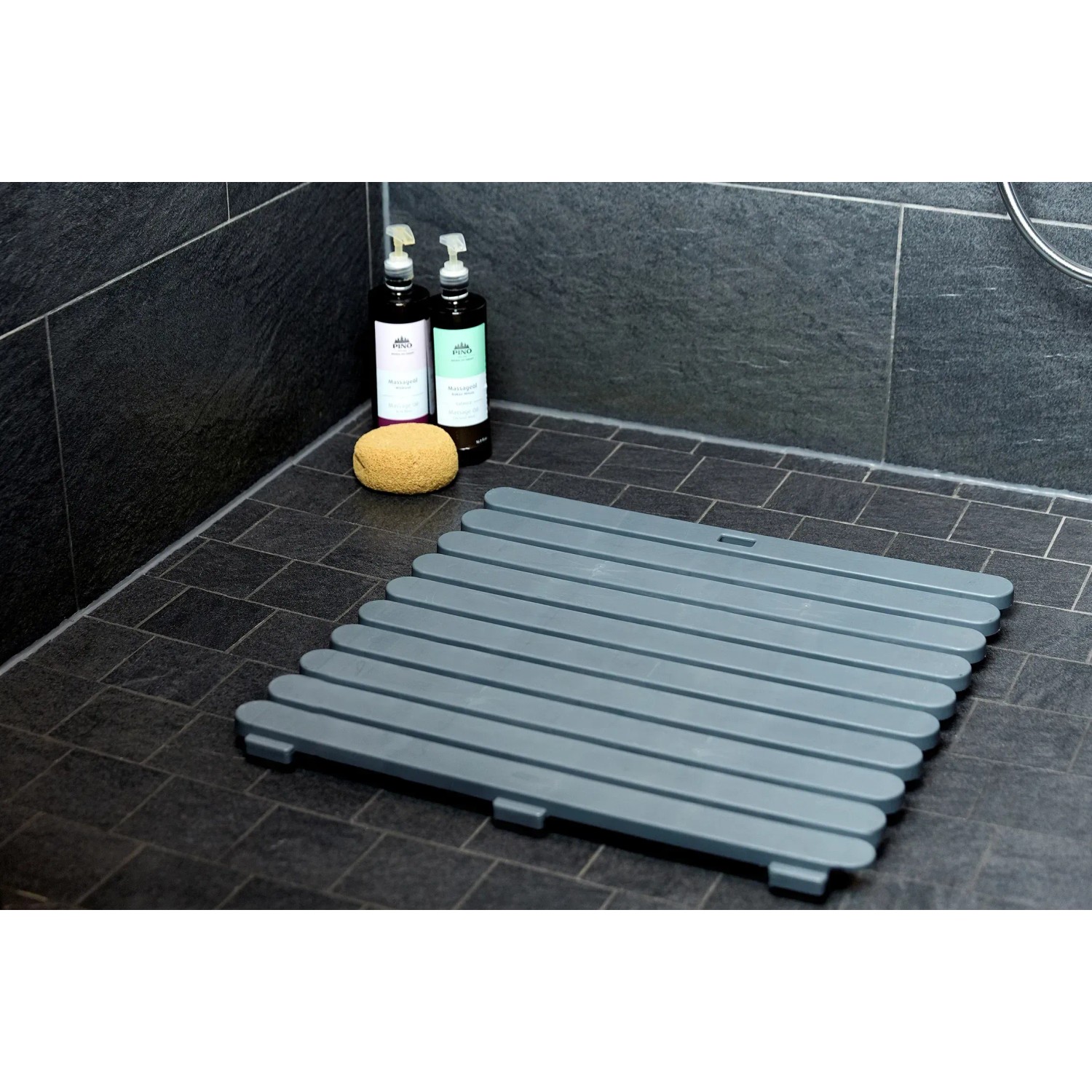 WENKO Tappetino Doccia Antiscivolo Concrete, Look Cemento, 54x54 Cm, In TPR Ecologico Con Ventose, Sicuro E Moderno - 6