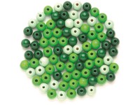 Holzperle Buche FSC® Grün-Mix 10 mm / 47 Stk.