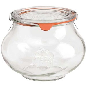 Schmuck-Randglas 1062 ml mit Glasdeckel, Dichtung und Klammern für Deko, Basteln und Einmachen.