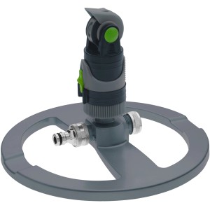 Irrigatore a cerchio multiplo Geka con connettore a innesto in metallo per irrigazione giardino.