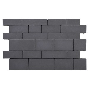 Pavé multi-format Kann Parchetto béton graphite, vue de dessus.