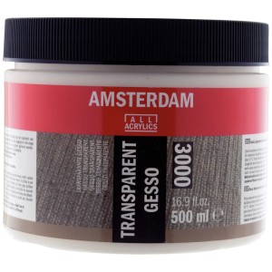 Amsterdam Primer Gesso Trasparente 3000, contenitore da 500ml per colori acrilici.