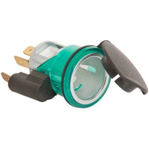 Prise encastrable avec couvercle pour auto, 12V, protège de la poussière et des projections d'eau.