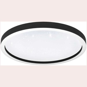 Plafoniera LED Eglo Montemorelos-Z, nero-bianco, Ø 57cm, con effetto cielo stellato.