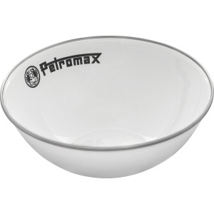 Set di 2 ciotole smaltate Petromax, 1 l, bianche. Ideali per utensili da griglia e cucina all'aperto.