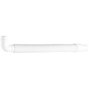 Tuyau de rallonge flexible blanc pour siphon, Ø 40-50 mm, longueur 47,8 mm.