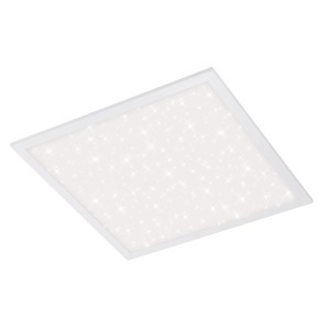 Panneau LED blanc Brilo Pallas avec effet ciel étoilé, 18W. Plafonnier carré.
