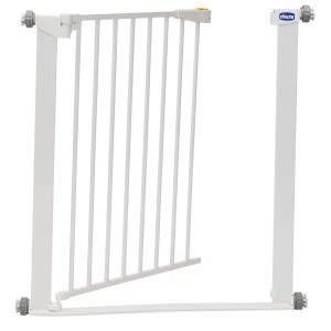 Weißes Chicco Türschutzgitter, selbstschließend, für Treppen und Türen.