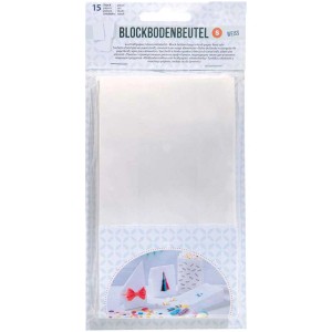 Sacchetti di carta bianchi per alimenti, 17,5x10x5,5cm, 15 pz, ideali per l'artigianato e l'imballaggio.