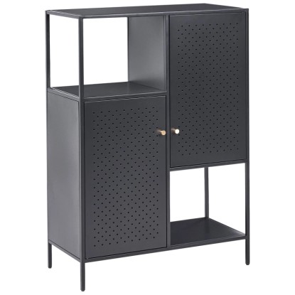 Beliani Armoire de bureau Rakaia noire 106 x 76 x 35 cm