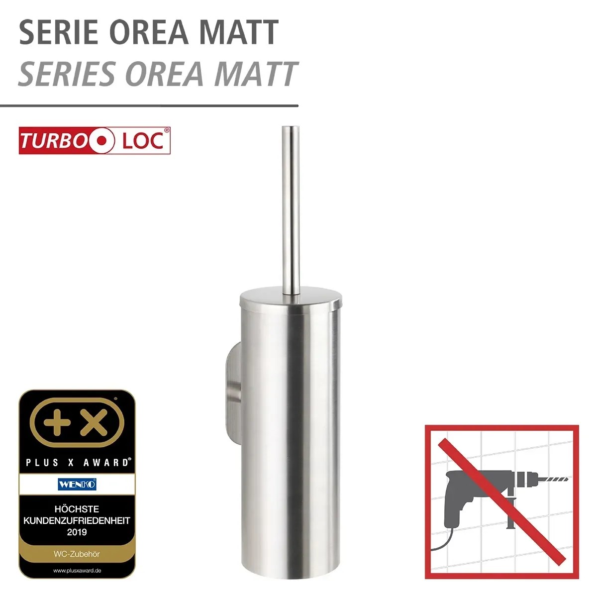 WENKO Turbo-Loc® Badetuchstange Uno Orea White matt, 40 cm
