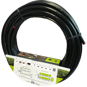 Geka Drip-Set per irrigazione siepi e aiuole, tubo gocciolante da 16 mm arrotolato.