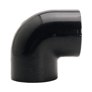 Coude PVC gris 90°, 32 mm, pour raccorder les tuyaux d'eau.
