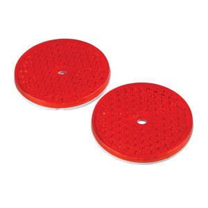Unitec catadiottri posteriori rossi rotondi, 2 pezzi. Accessorio per rimorchi auto.