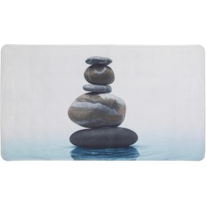 Tappetino per vasca Wenko Meditation con motivo a torre di pietra, 70x40 cm, per una presa sicura nella vasca.