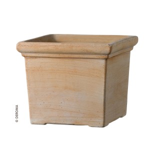 Vaso per piante Deroma Siena Tuscany in argilla Galestro, quadrato, 25,5x29,5x29,5 cm.
