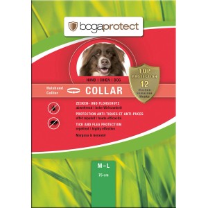 Collare antipulci e zecche Bogaprotect M-L per cani fino a 65 cm di circonferenza collo.