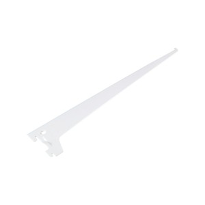 Équerre à crémaillère blanche, 40 cm de long, pour étagères et construction de meubles.