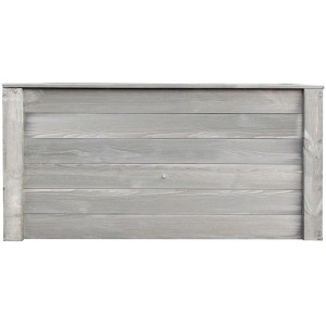 Letto rialzato in legno grigio, 150x76x79 cm, ideale per ortaggi ed erbe aromatiche in giardino.