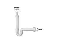 Spültisch-Geruchsverschluss 47,8 mm (G 1 1/2) x Ø 50 mm Weiss