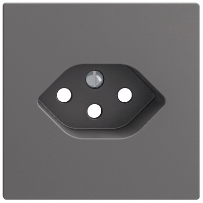 Feller Steckdose Frontplatte EdizioDue 1 x T13 Dunkelgrau