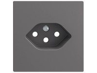 Feller Steckdose Frontplatte EdizioDue 1 x T13 Dunkelgrau