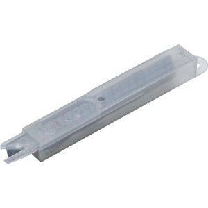 Lame trapezoidali LUX a strappo 9 mm, 10 pezzi in custodia di plastica trasparente.