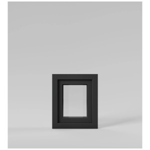 Fenêtre oscillo-battante Roro, PVC, anthracite/blanc, DIN gauche, 50x60cm.