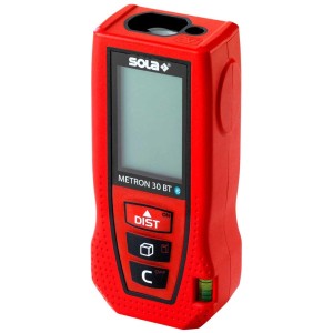 Roter Sola Laser-Entfernungsmesser Metron 30 mit Display und Libelle.