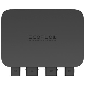 Chargeur d'alternateur Ecoflow noir 500W pour stations d'alimentation et batteries.