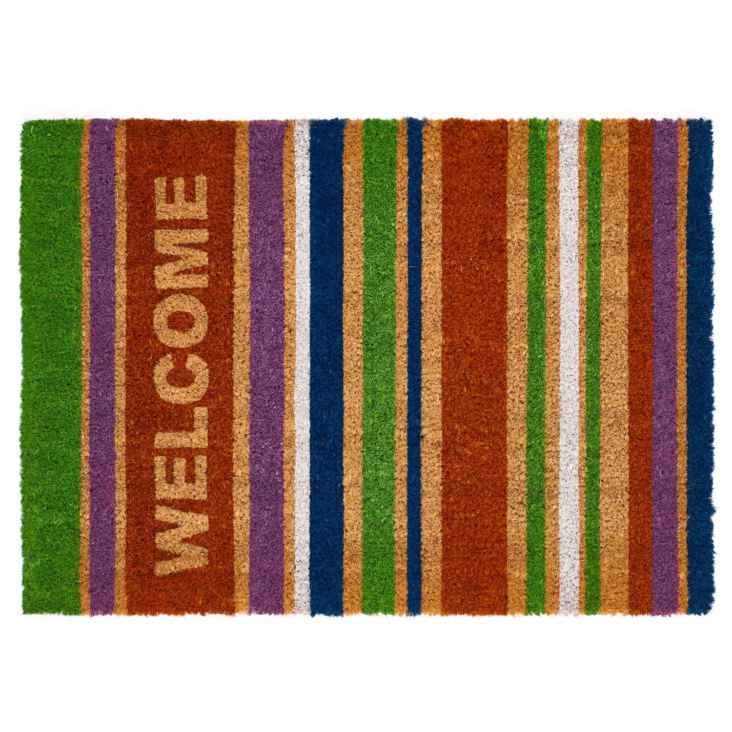 Paillasson Coco, Inscription Welcome & Motif Chouette, Tapis D'entrée Intérieur & Extérieur, 40x60 Cm, Nature, Relaxdays | Leroy Merlin