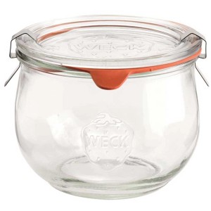 Tulpen-Randglas 580 ml mit Glasdeckel, Dichtung und Klammern zum Einmachen und Dekorieren.